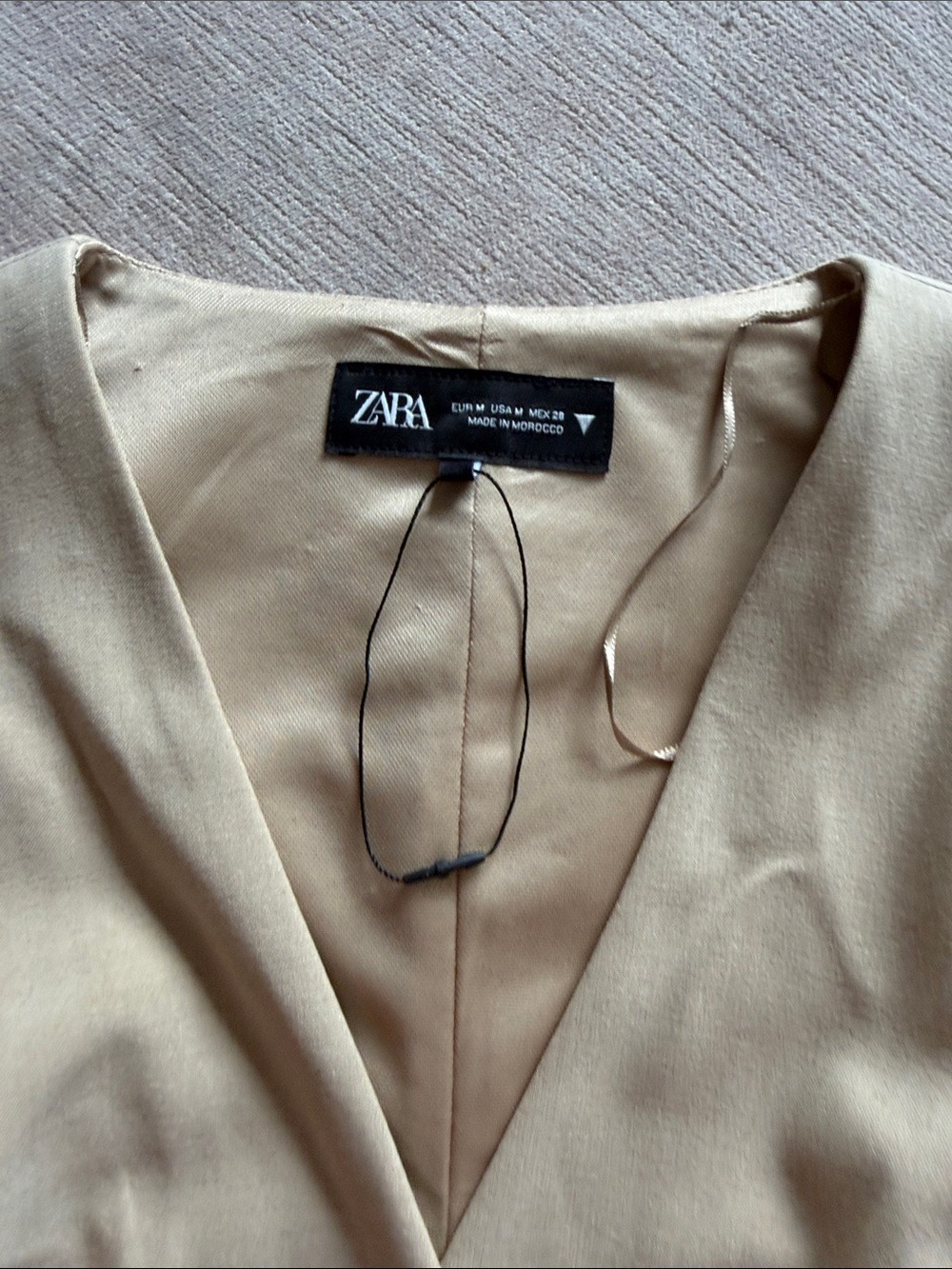 Zara Tan Pleated Dress Medium NWOT - Picture 3 of 7